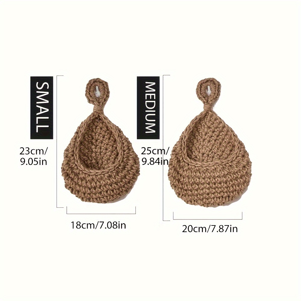 1pc Hanging Wall Vegetable Fruit Baskets Jute Hanging Basket Wall