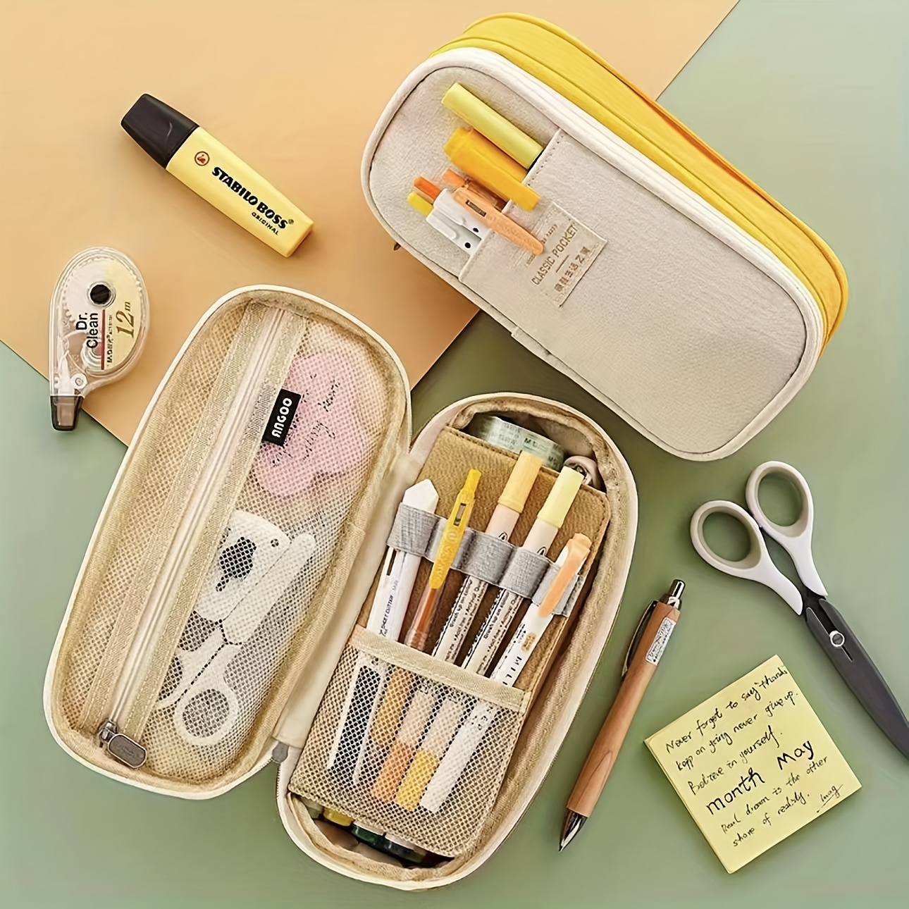 korean Stationery)pencil Case Stationery Case School Supplies Cute Pencil  Box Bag