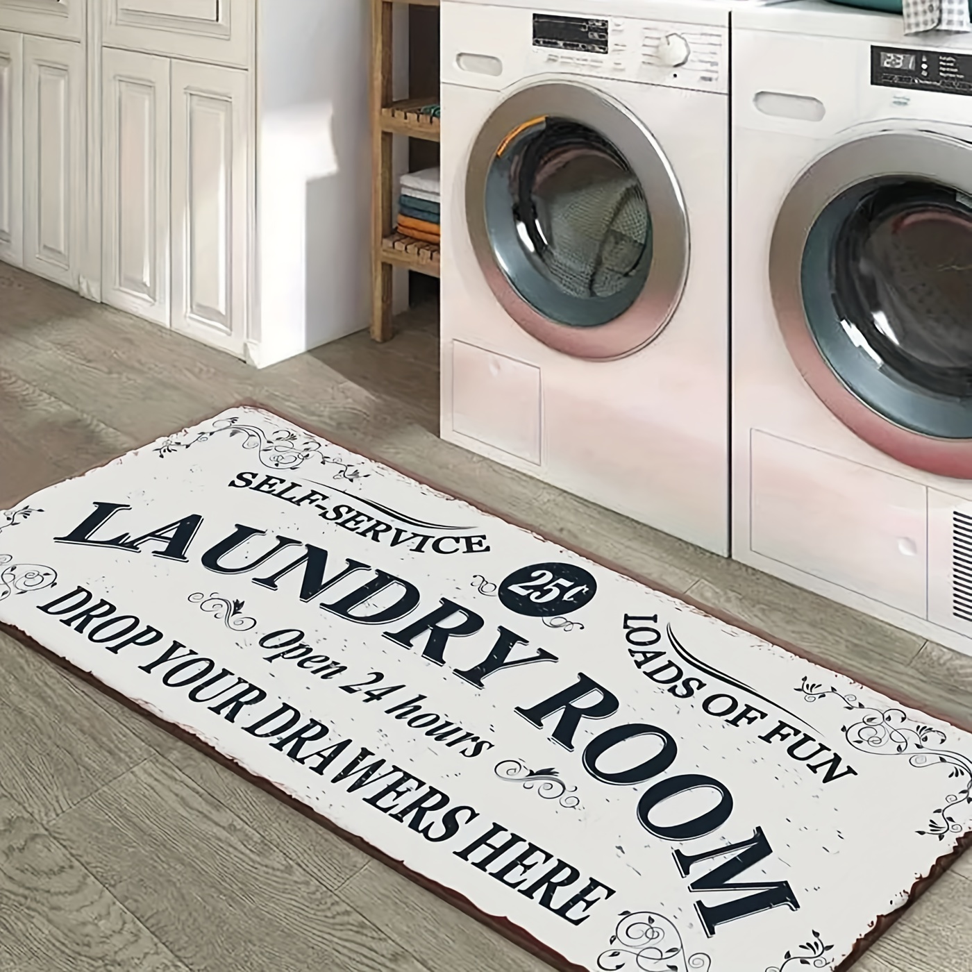 Laundry Anti skid And Waterproof Simple Pattern Laundry Mat - Temu