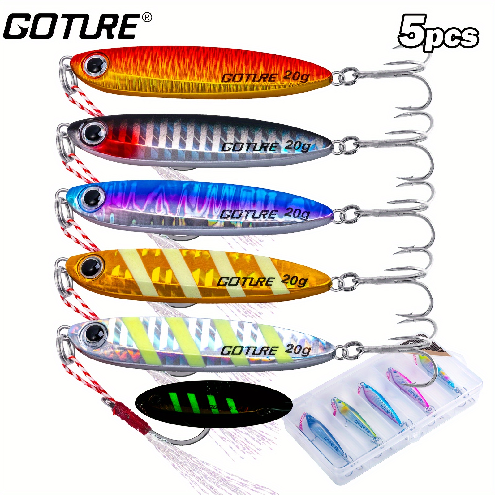 5PCS Small Jigs Shore Cast Fishing Lure 5g Ocean Freshwater Catch Spoons  Bass