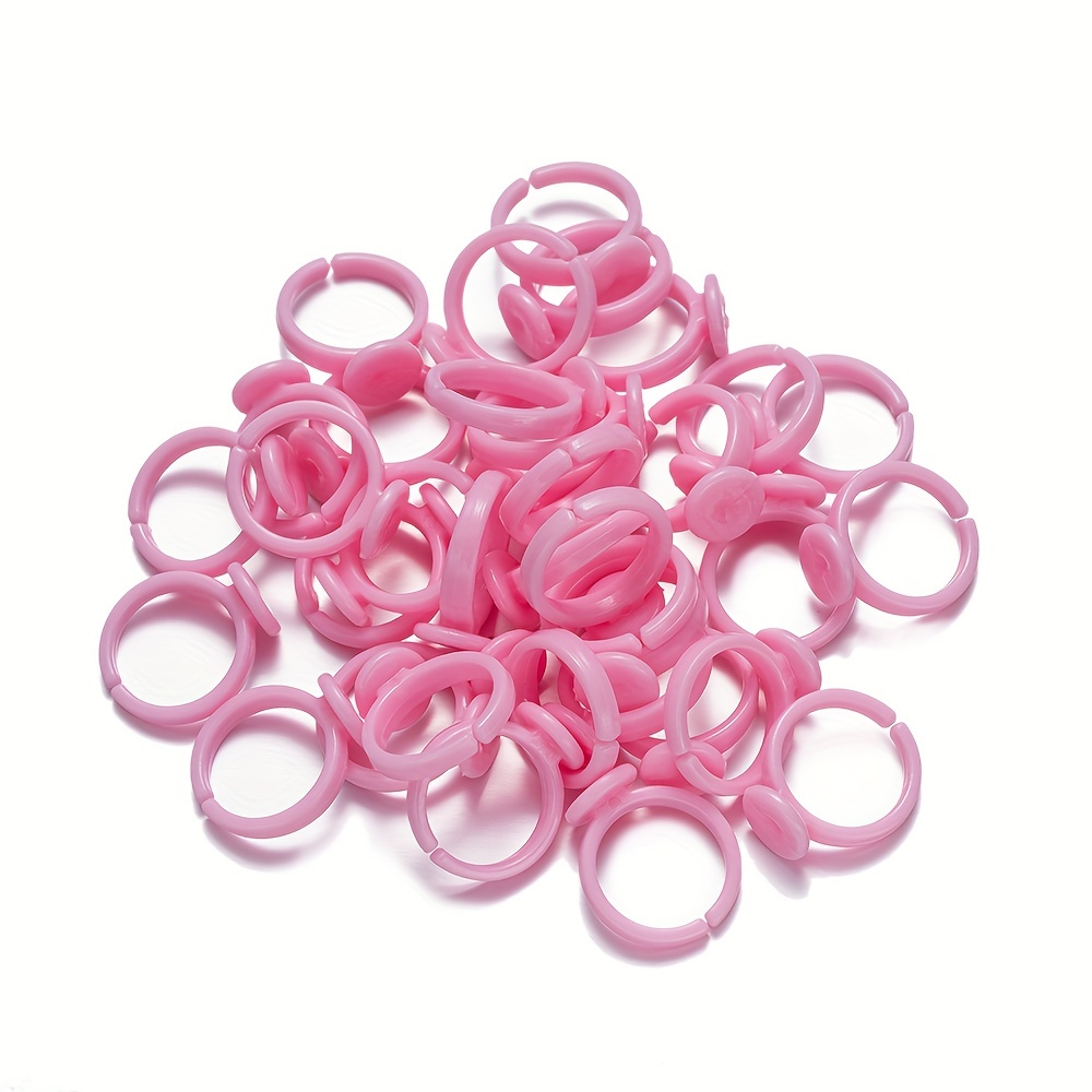 100pcs 14mm Plastic Rings Cabochon Base Blank for DIY Jewellery Making  Supplies Kid Girl Craft Material Accessories Findings