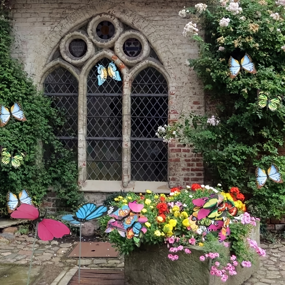 50pcs Bunch Of Butterflies Garden Yard Planter Colorful - Temu Belgium