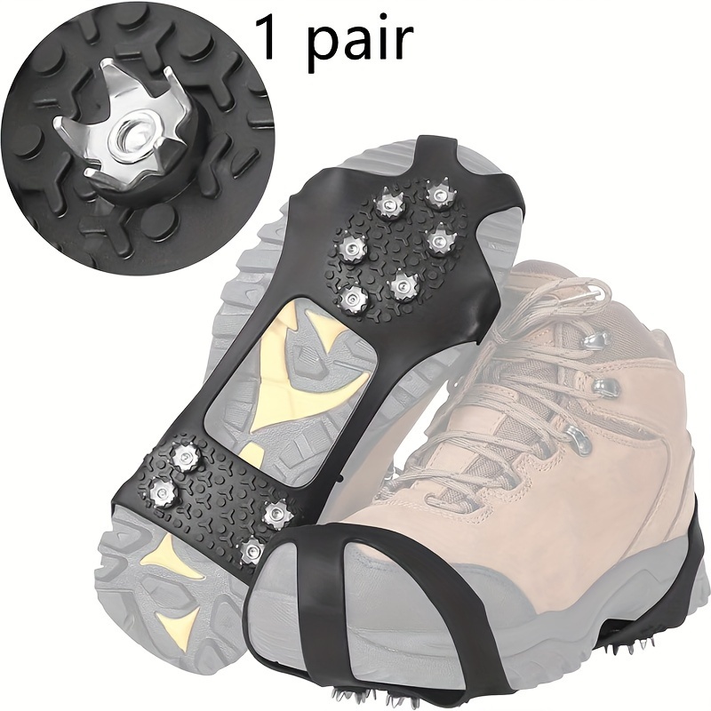 1pair-Crampons, Ice Cleats For Shoes And Boots, Silicone Stainless