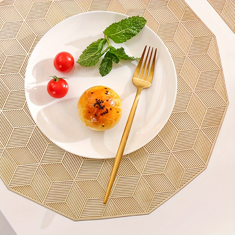 in Stock Octagonal Non Slip Placemats Hollow out Vinyl Mats