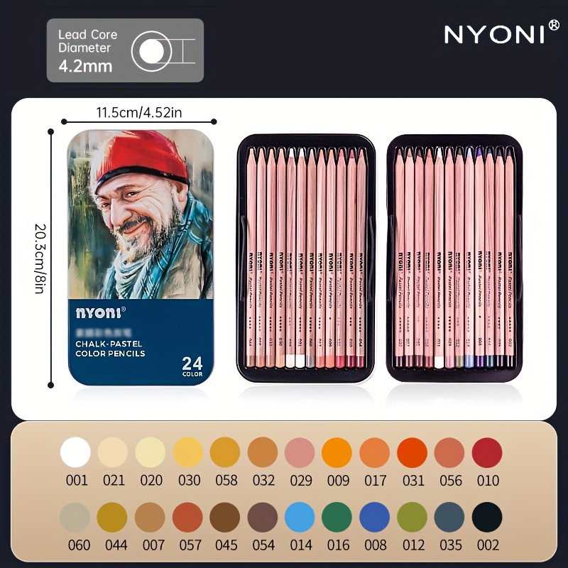 Professional Metallic Non-Toxic Pencils Drawing Set - 12 Colors Colour  Charcoal Pencils, Skin Tone Colored Pencils, Artist's Pastel Pencils For  Sketching, Shading, Layering & Blending 