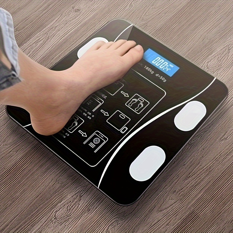 Báscula de grasa corporal inteligente BMI báscula digital para baño,  báscula de peso inalámbrica, analizador de composición corporal con  aplicación