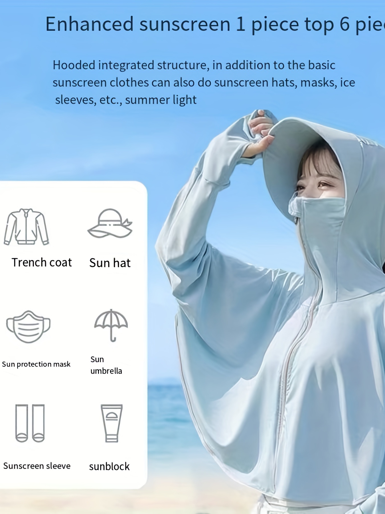 Solid Sunscreen Shawl Hoodie Shirts Long Sleeve Anti Uv Outdoor