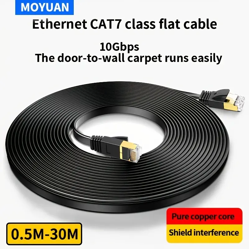 Cat 7 Ethernet Cable High Speed Shielded Flat Internet Cable - Temu