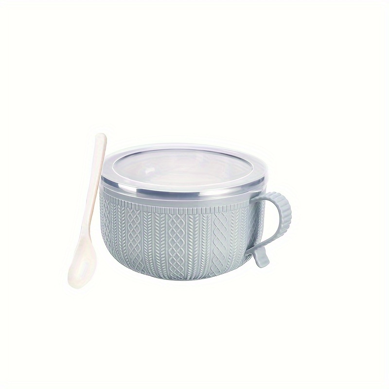 Thickened Stainless Steel Noodle Bowl With Lid Double layer - Temu