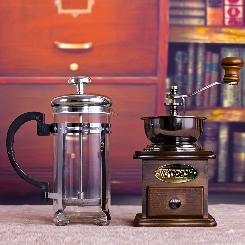 DeFancy Vintage Style Manual Coffee Grinder Hand Grinder & French Press  Coffee/tea Maker Set in Gift Package