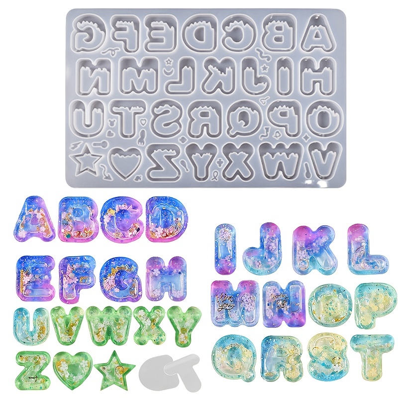 Crystal Drip Gel Mirror Case Alphabet Number Pendant - Temu