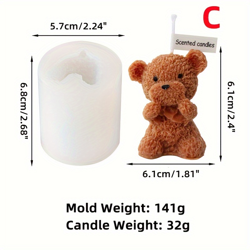 Small Bear Candle holder Mold – FunYouFunMe