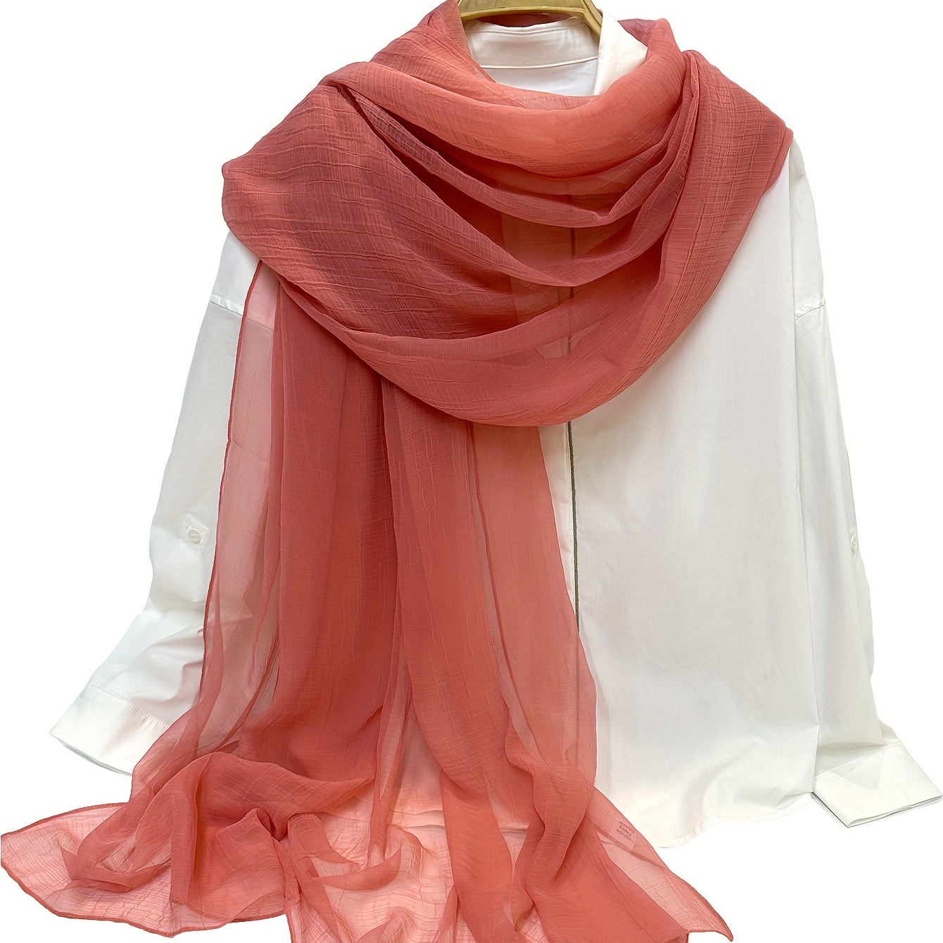 Breathable Gauze Scarf Hijab Solid Shawl Turban Sunscreen