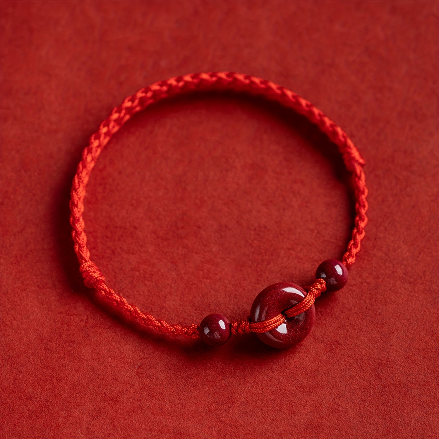 Lucky Meaning Red Rope Bracelet With Cute Pendant Adjustable - Temu
