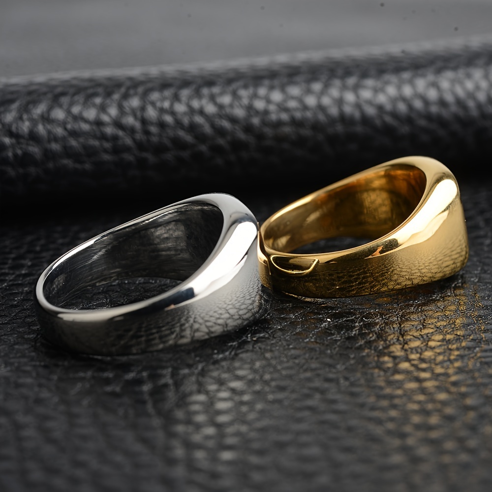 Men's Round Square Ring, Non-Fading Design