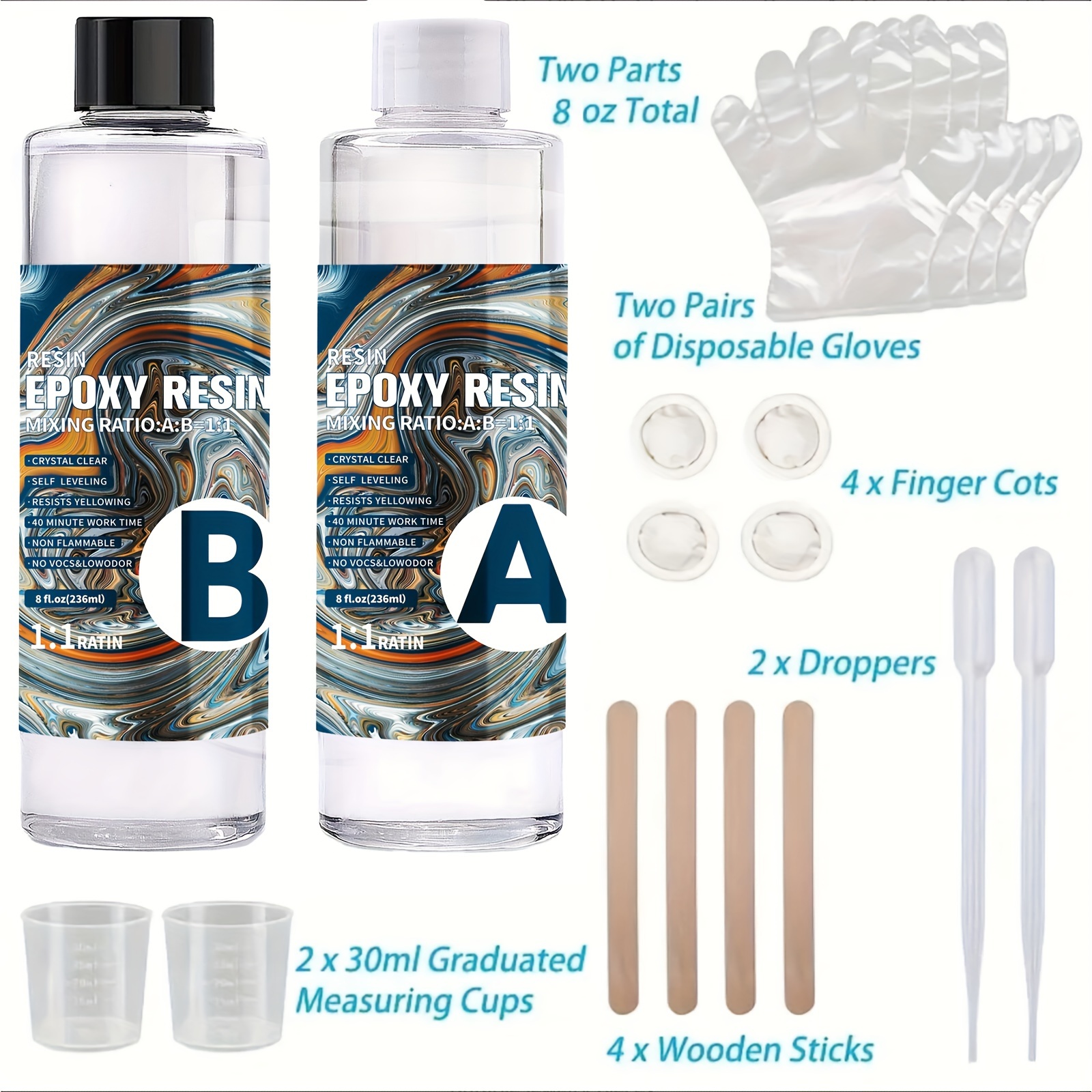 Epoxy Resin Kit Crystal Clear Resin For Craft Casting Wood - Temu