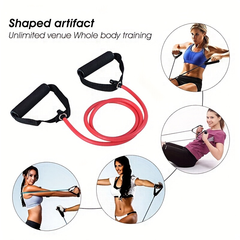 strengthen your muscles with this durable yoga resistance band non slip foam handle gym sports fitness workouts equipment details 3