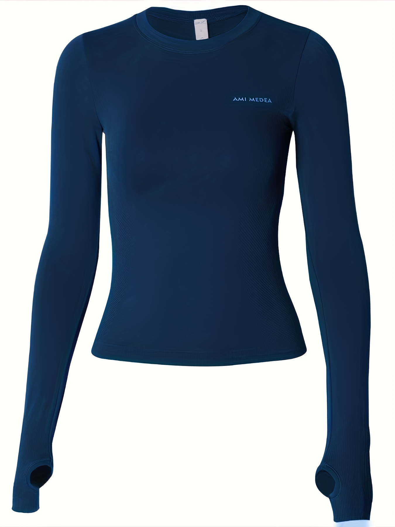 Zipper Half Long Sleeve Sports Thumb Hole T shirt Fitness - Temu Canada