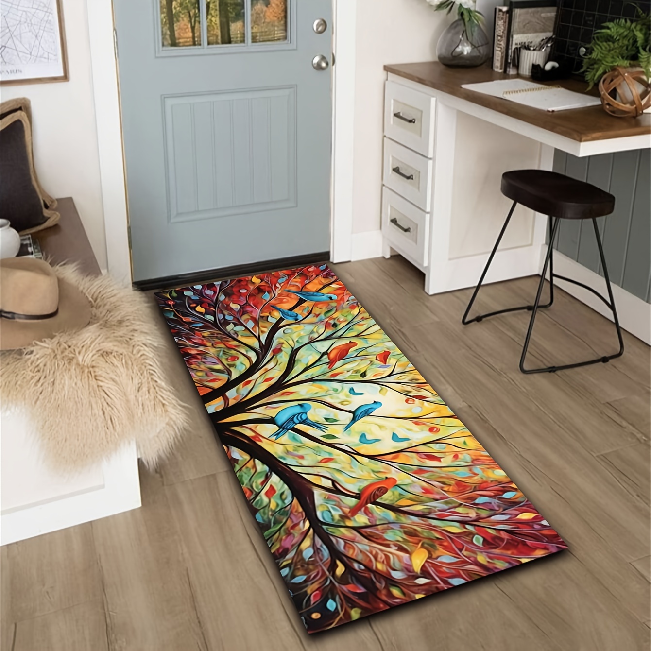 Cartoon Chef Print Kitchen Rugs Soft Comfortable Mat - Temu