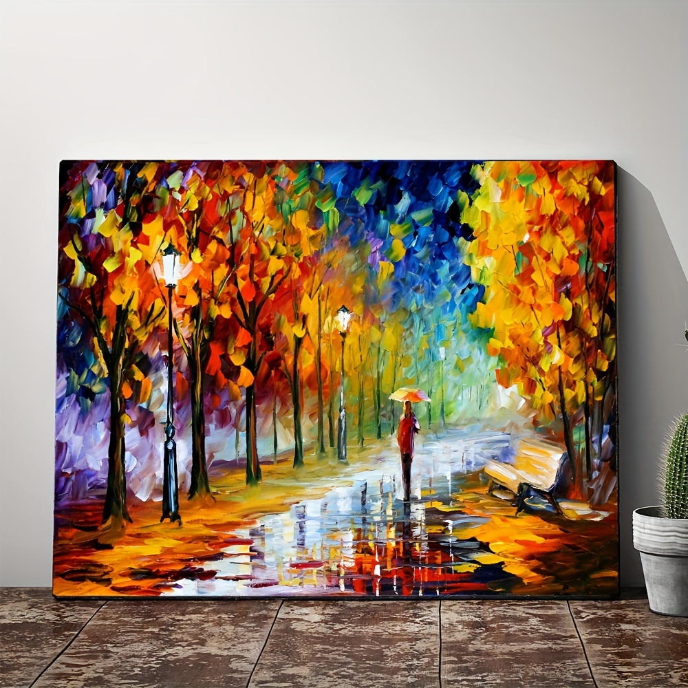 Framed Tree Painting On Canvas Wall Art for Home Decor