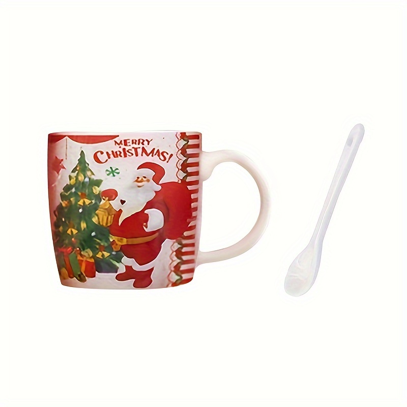  Taza, 2 tazas de Navidad para la oficina, taza de café de  cerámica, decoración de cerámica, taza de café de Papá Noel, lindas tazas  de Navidad, taza de agua de mano