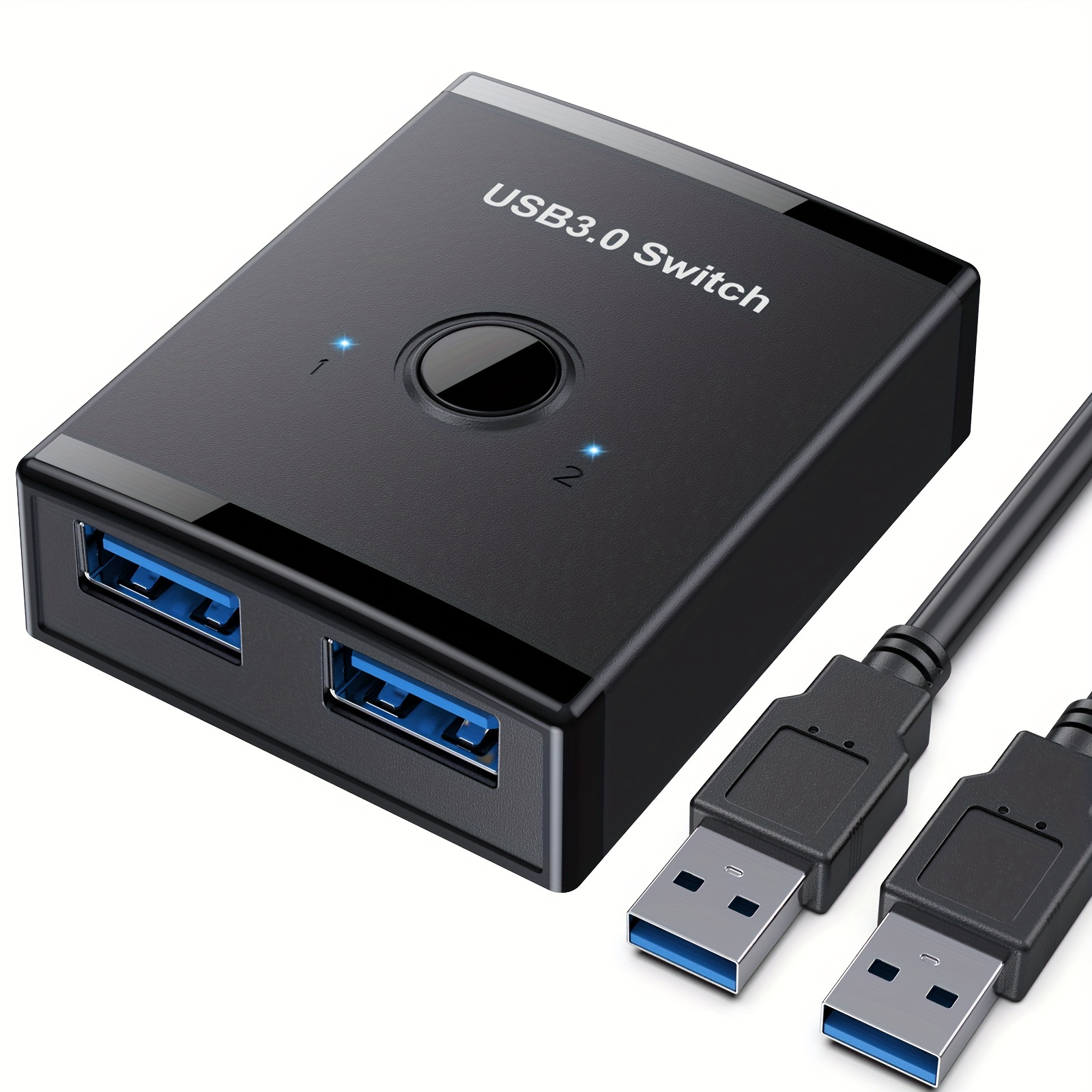 USB 3.0 Switch, USB Switch 4 Computers Sharing 4 USB Peripherals, USB  Switch Selector Support Button or Wireless Remote Control Switching,  Includes 4