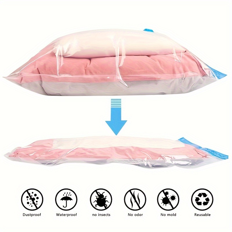 Space-saving Vacuum Storage Bags With Valve And Pump - Transparent,  Compressed Organizer For Clothes And Travel, Perfect For Super Bowl Party  Prep - Temu