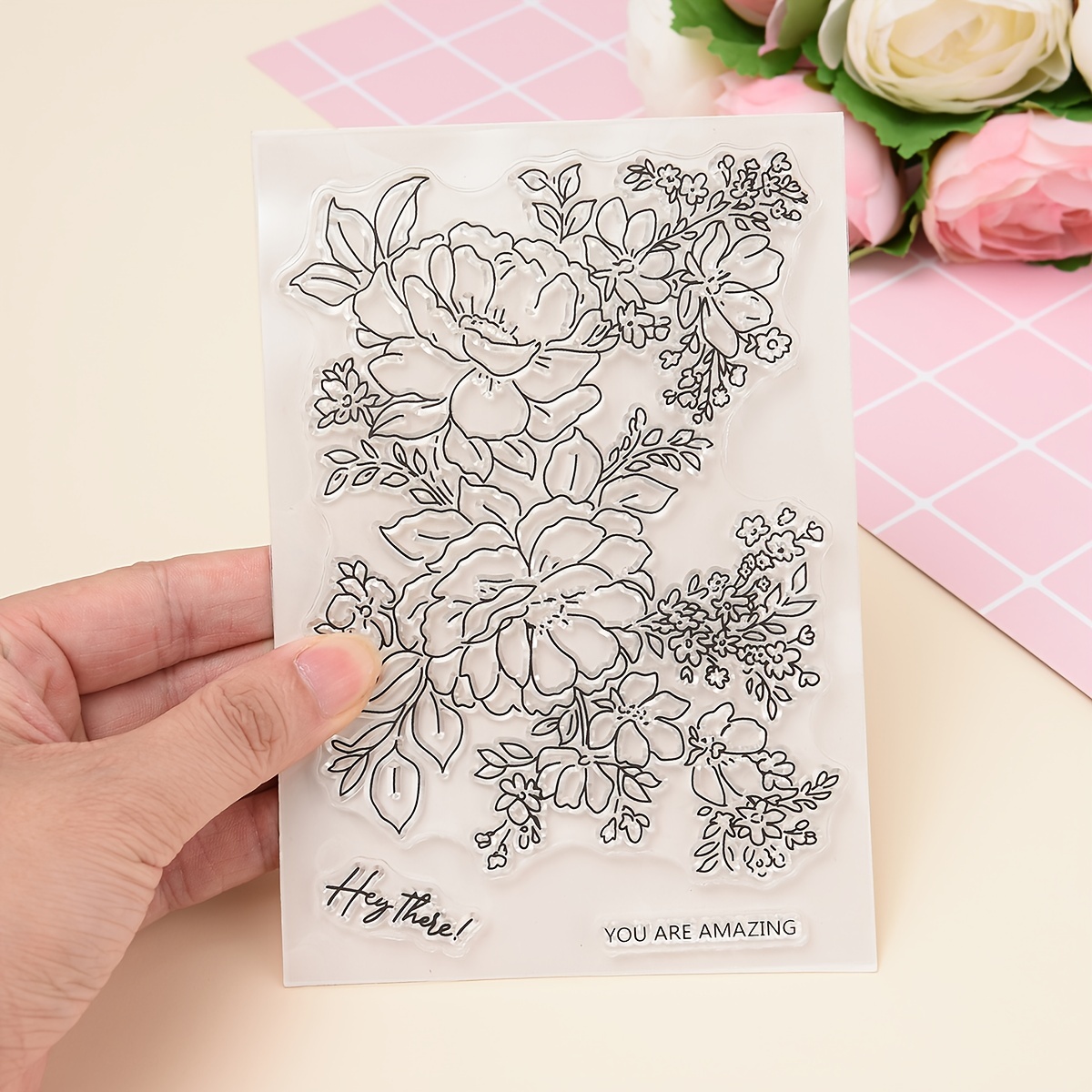 Flower Silicone Clear Stamp For Card Making card Making - Temu