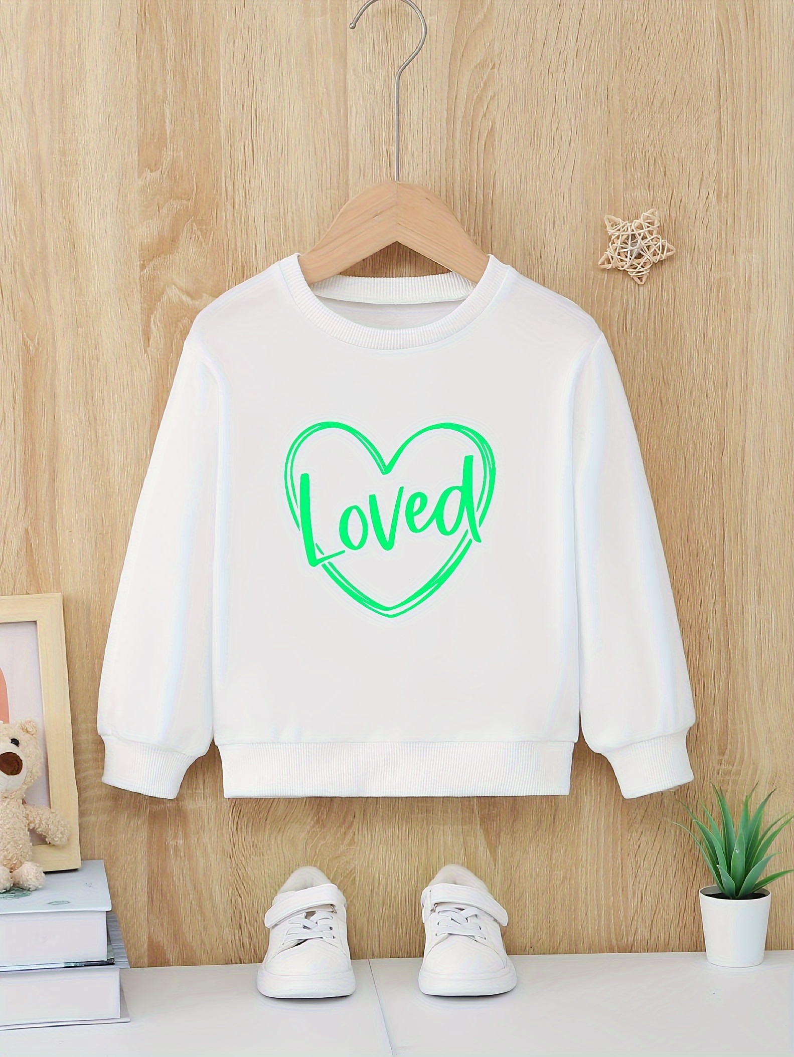 Toddler Kid Girls Valentine's Day Sweatshirt Trendy Letter - Temu