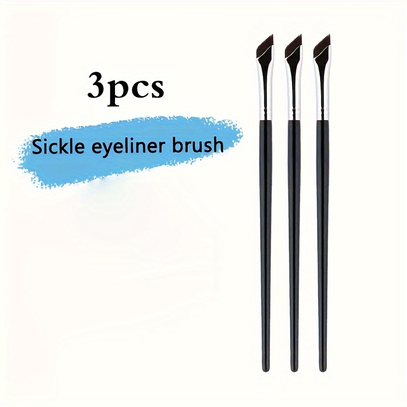  Eyeliner Brushes Set, Fine Angled Eyeliner Eyebrow Concealer  Brushes 3 Pcs, Eyeliner Brushes Fine Point, Upgraded Sickle Ultra Thin  Slanted Flat Angle Eye Liner Brush for Eye Makeup Brush Tool BC-1307 