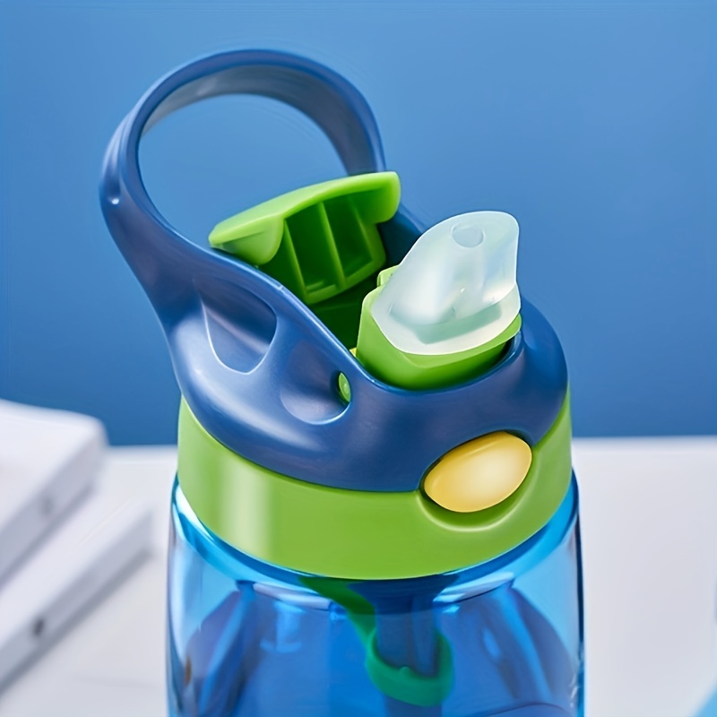 1 bottiglia d'acqua per bambini blu da 480ml per ragazzi e ragazze della  scuola, tazza con cannuccia, tazza a prova di perdite di simpatici cartoni  animati, bicchiere da viaggio portatile, tazza per