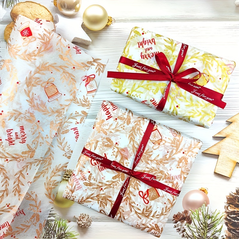 Christmas Simple Classic Elements Gift Wrapping Paper - Temu