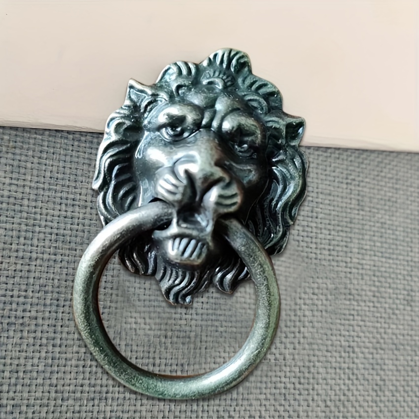 Vintage Lion Head Shaped Handle, Single Hole Cabinet Door Pull Ring, Small Animal  Style Handle Temu