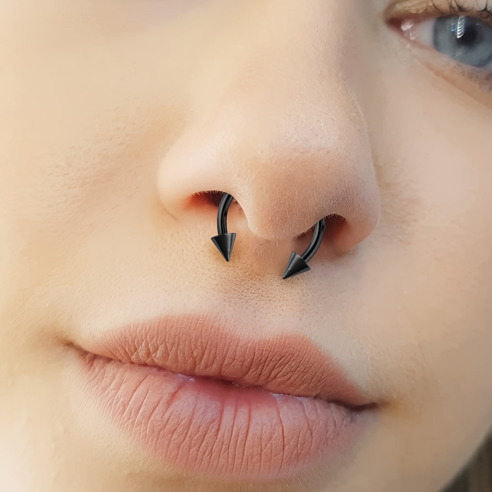 12pcs Gothic Punk Stainless Steel Hoop Earrings 16G