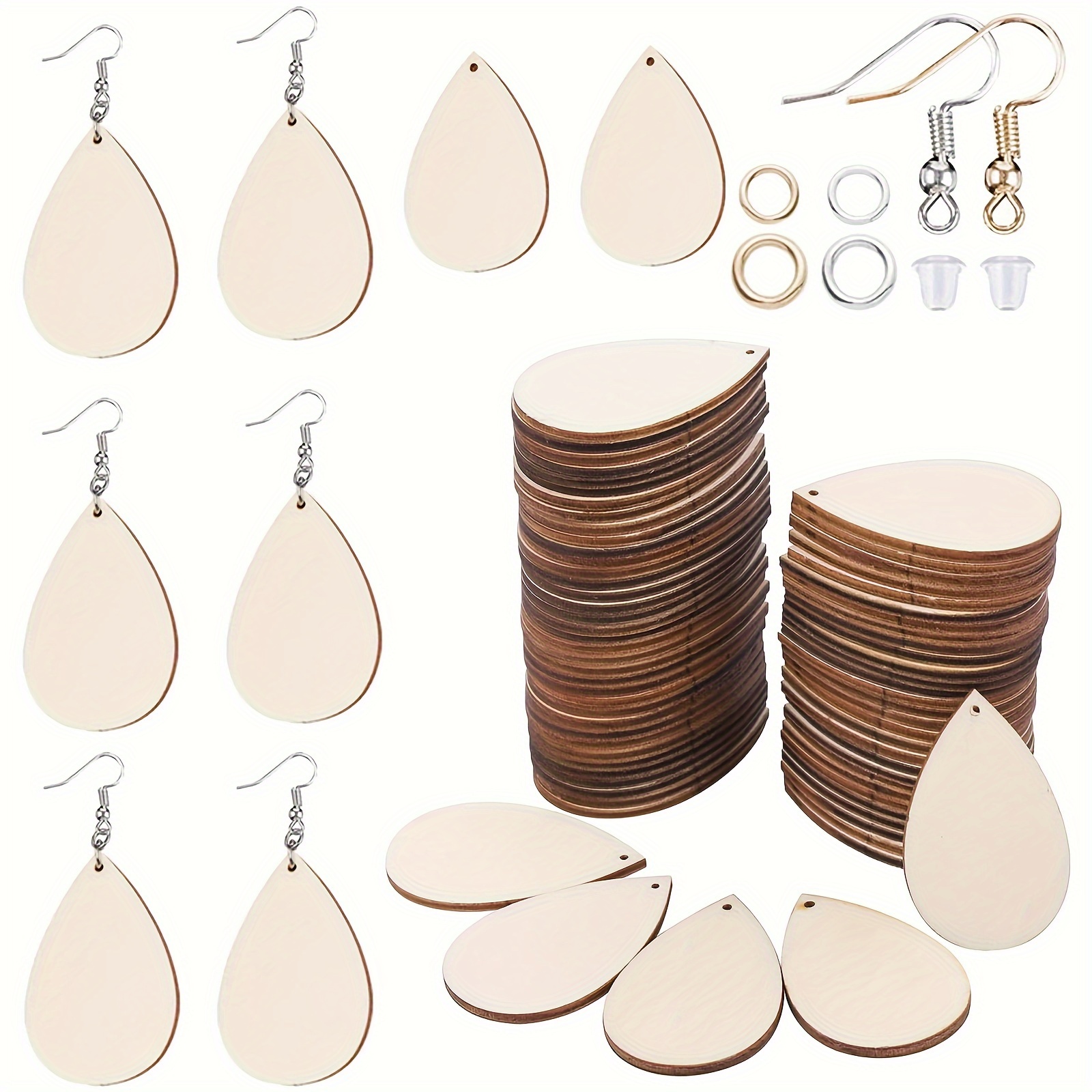 Diy Earring Making Kit Wooden Earrings Blanks Kit With - Temu
