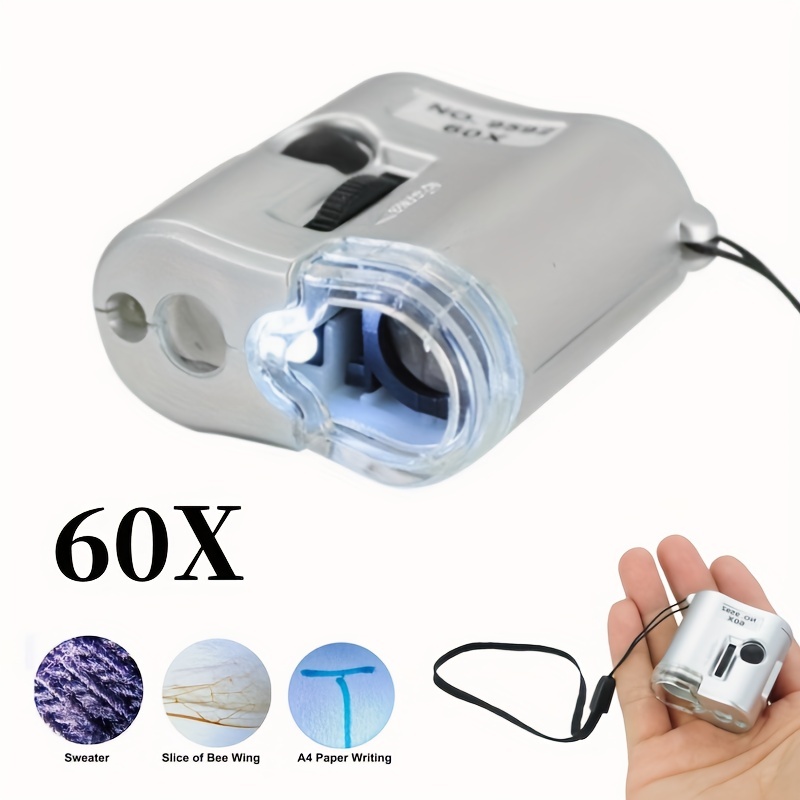 100x Zoom Led Light Jewelry Magnifier Handheld Microscope Lens