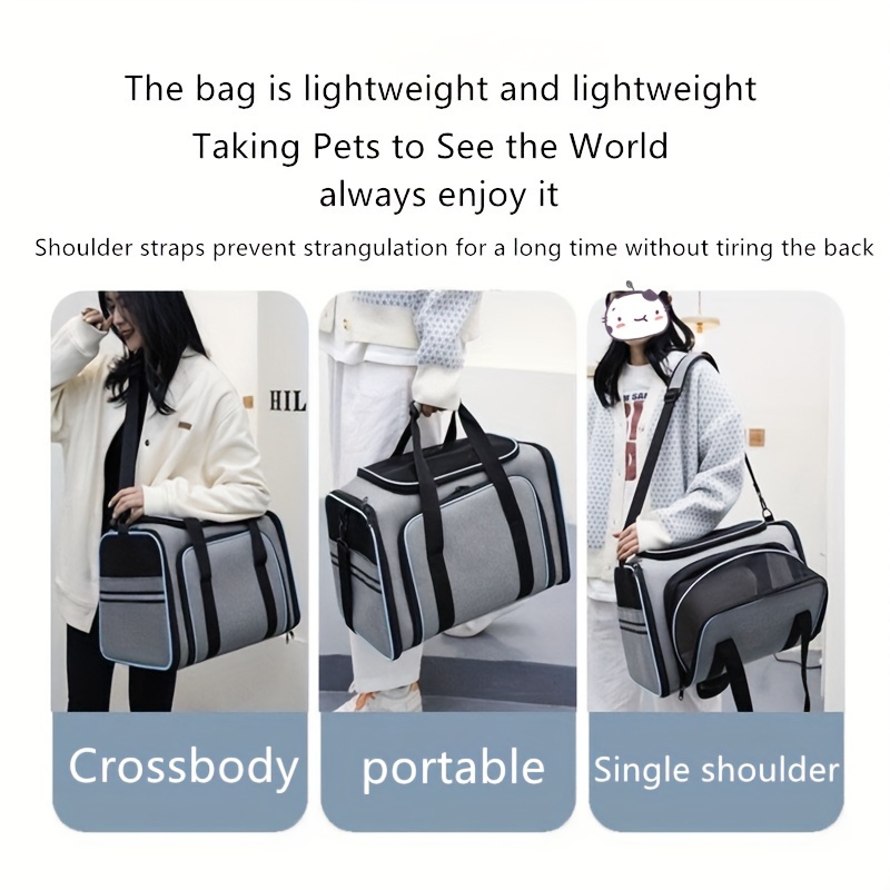 Breathable And Expandable Soft-sided Cat Carrier With Removable Fleece Pad  - Perfect For Traveling With Your Furry Friend - Temu
