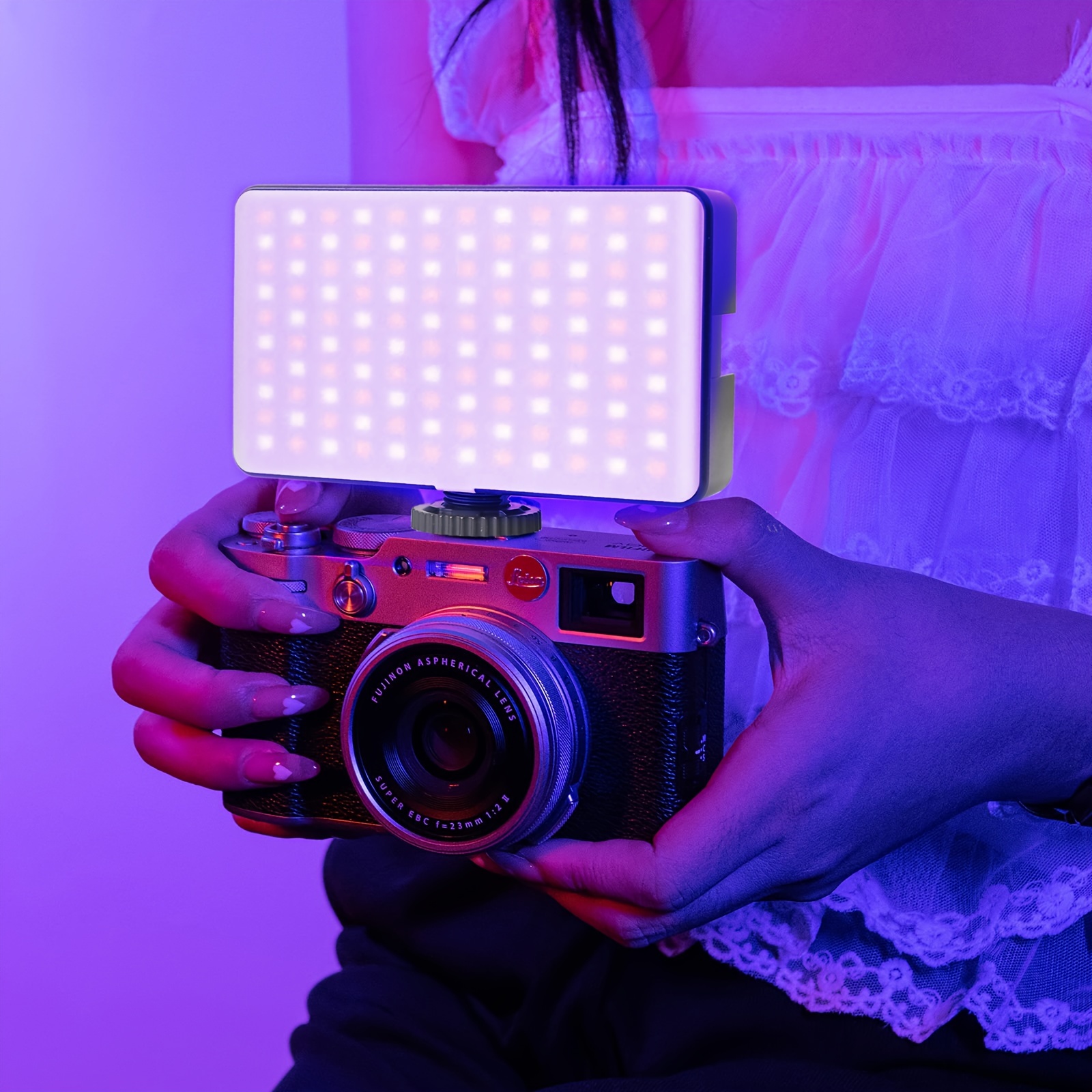 rgb   light led camera     portable photography lighting 3 cold shoe 140led beads 3000 7000k dimmable panel lamp support   used for makeup meetings live broadcasts handicrafts birthdays   a gift good   details 5