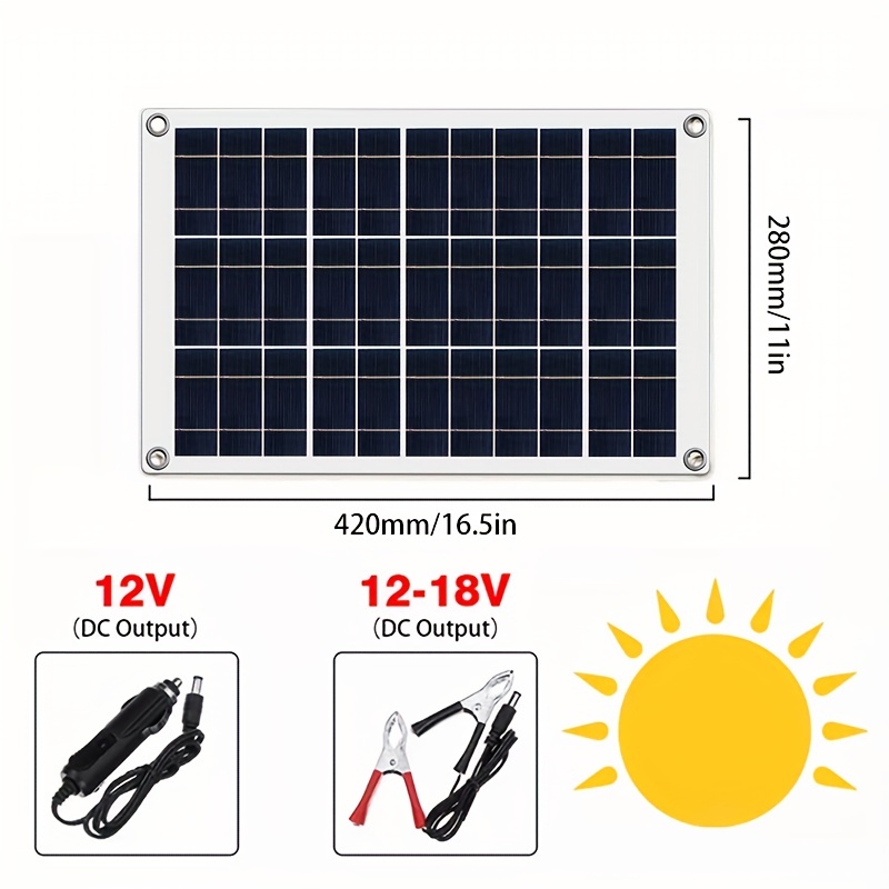 Cargador Batería Solar 12v Panel Solar Flexible Controlador - Temu Chile