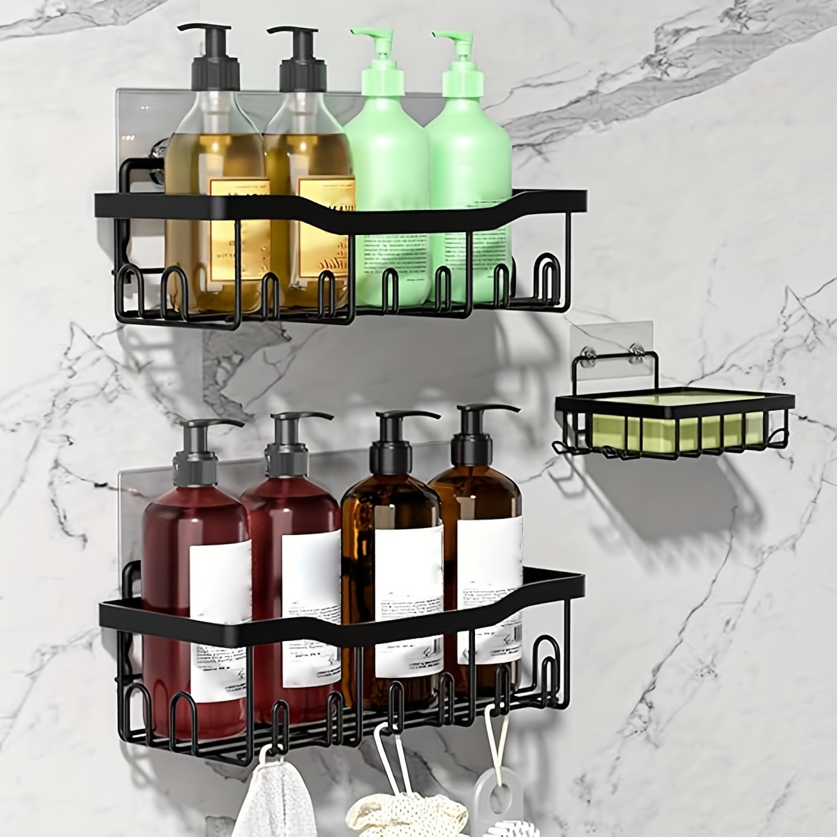 Corner Shower Caddy Adhesive Corner Shower Shelves Shampoo - Temu