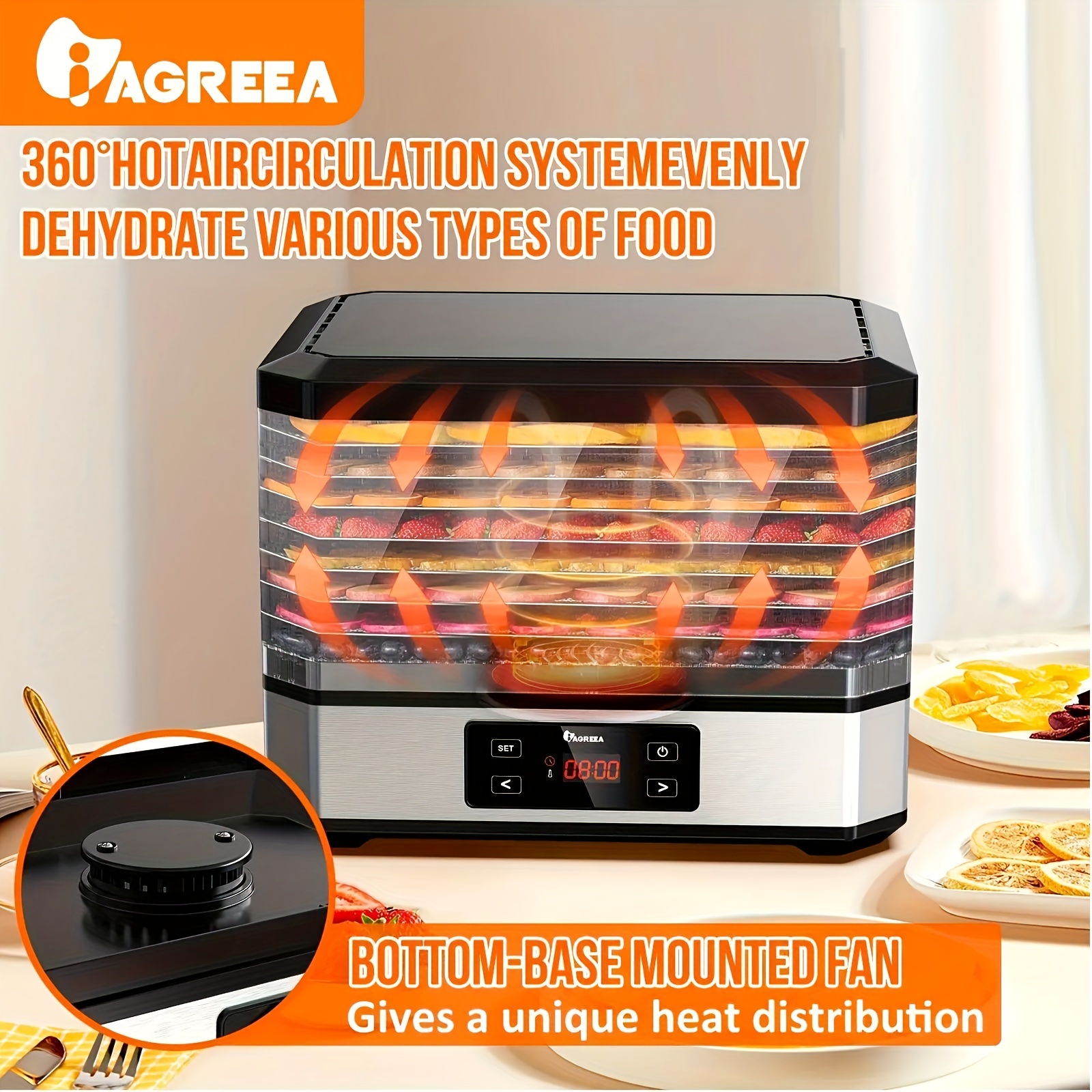 Freeze Dryer, 30 To 90 Temperature Range Food Dehydrator For Kitchen US  Plug 110V