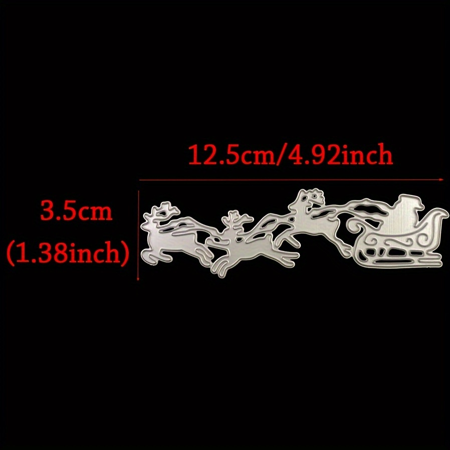 Image of Sled/elk/santa Steel Cutting Dies | Winter Metal Templates For Christmas Cards, Snowflake Gift Wrapping, Holiday Decor & Paper Crafts In Silvery Grey