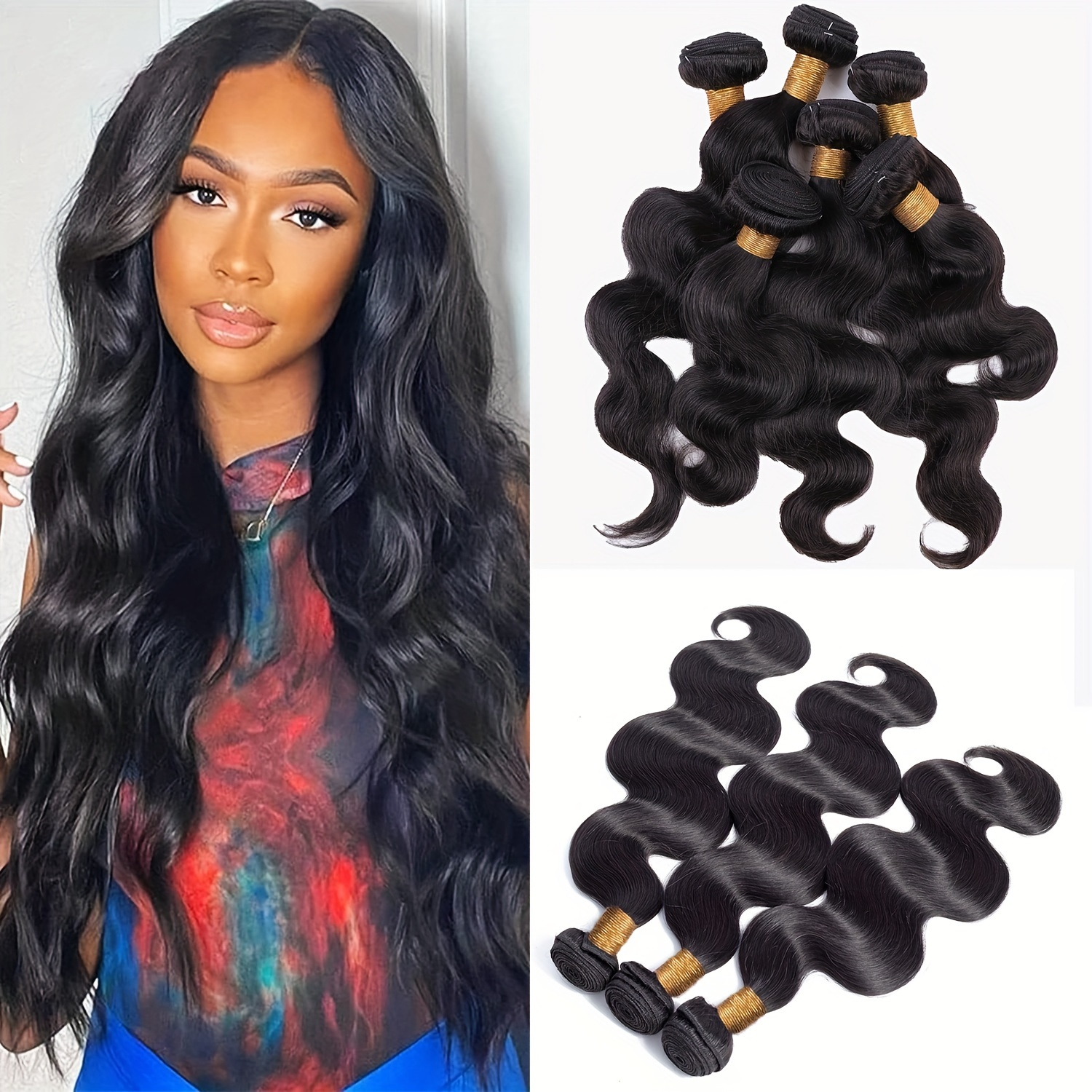 100% Unprocessed 3 Bundles Natural Color Virgin Brazilian - Temu Australia