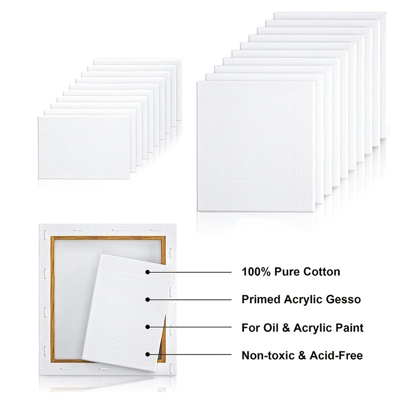White Blank Square Art Canvas Wooden Board Frame Primed Oil Acrylic Paint 5  Size