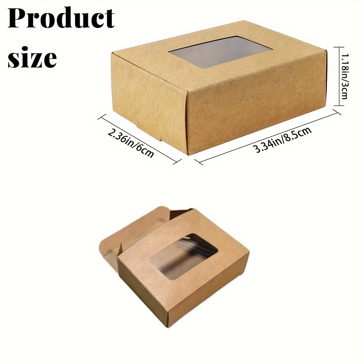 50 Corrugated Boxes With Window in Bulk, Kraft Display Gift