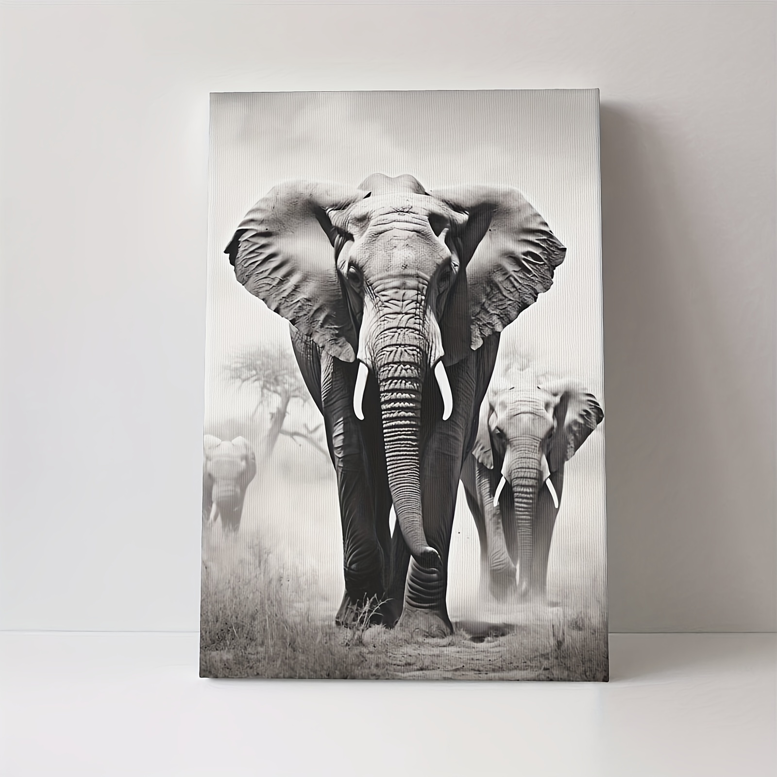 Elephant Wall Art Wooden Elephant Picture Elephant Print African Elephant  Gift