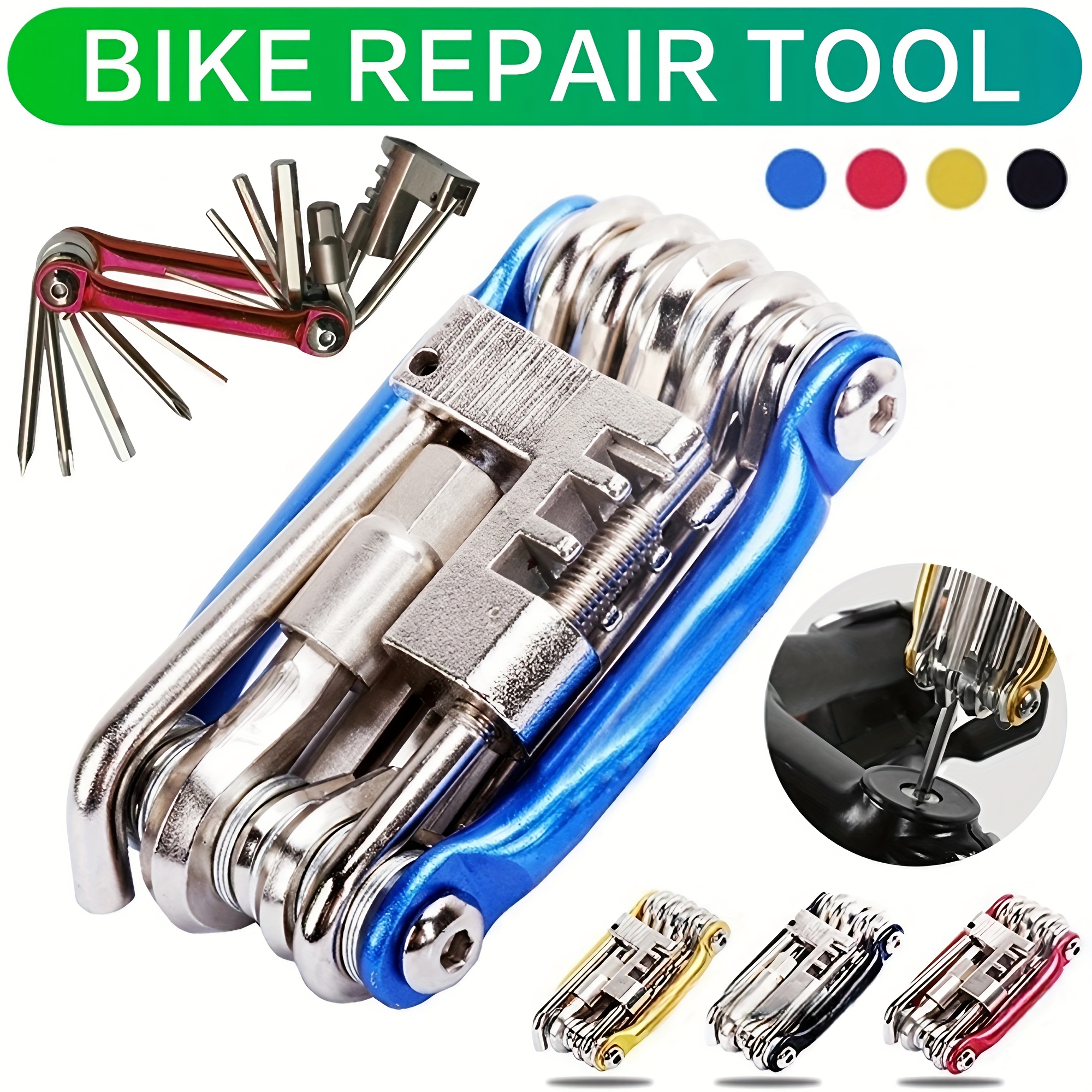 

Multifunctional 11-in-1 Bicycle Repair Kit, Bicycle Repair Tool, Wrench, Screwdriver, Chain, Hexagon Wheel Spoke
