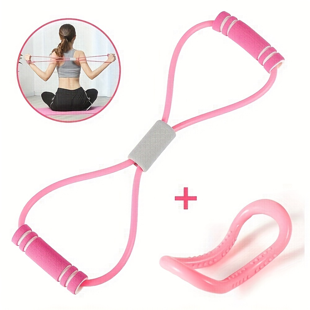 1pc 8 Shaped Yoga Resistance Tension Rope + 1pc Yoga Ring, Fitness  Stretcher For Chest, Shoulder, Back Training, Pilates Massage Ring And  Elastic Stre
