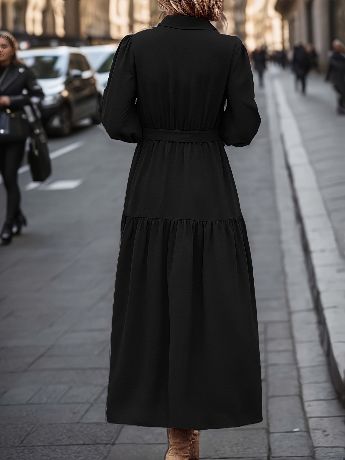 Long black on sale casual maxi dress