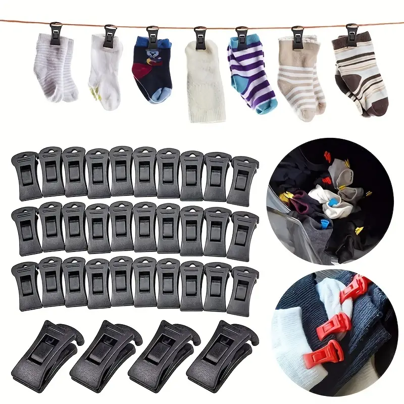 Sock Clips, Laundry And Non-slip Clothespins For Drying Rope